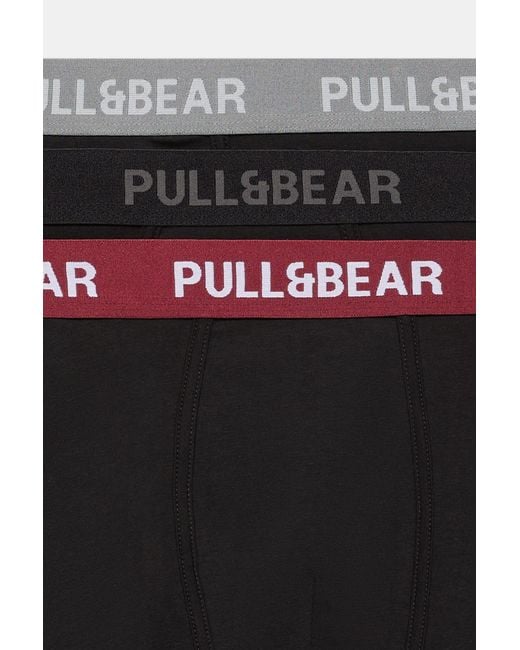 Pull&Bear 3-Pack Boxershorts in het Black voor heren