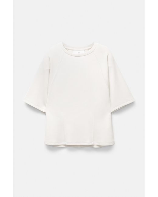 Pull&Bear White Soft Touch Short Sleeve Sweatshirt