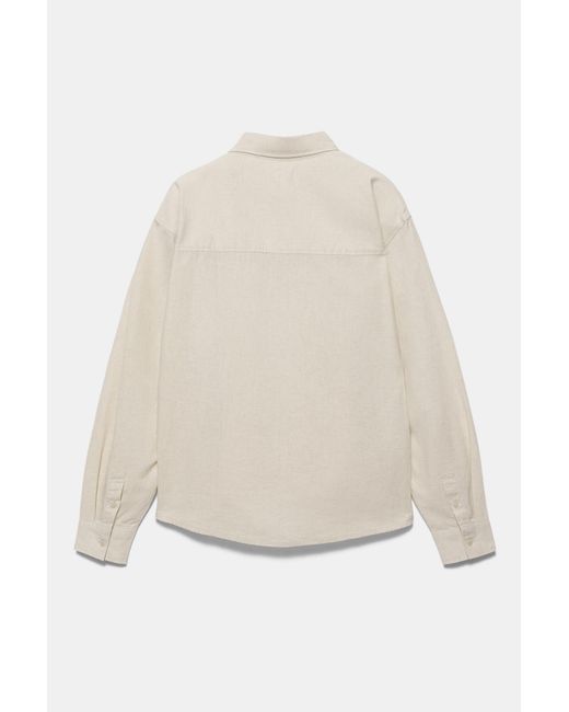 Pull&Bear Linnen Overhemd in het Blue voor heren