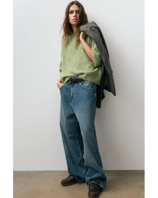 Pull Boxy Manches Courtes Pull&Bear en coloris Green