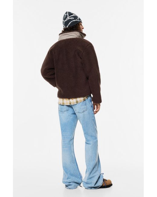 Pull&Bear Kombinierte Jacke Aus Lammfellimitat in Brown für Herren