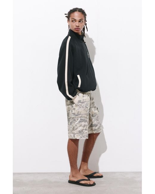 Pull&Bear White Ripstop Cargo Bermuda Shorts for men