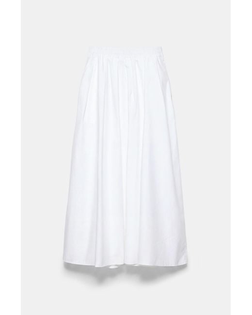 Pull&Bear White Long Poplin Skirt