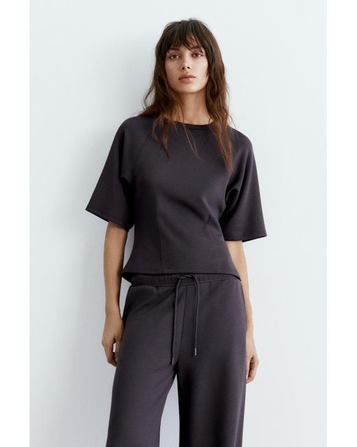 Pull&Bear Soft Touch Sweater Met Korte Mouw in het Black