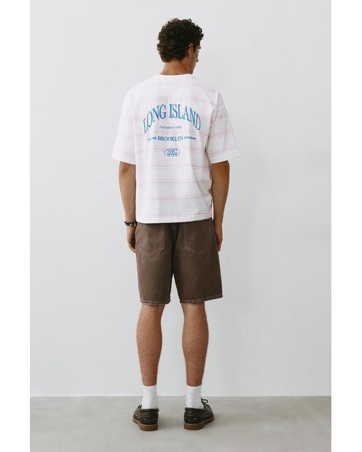 Pull&Bear Multicolor Nyc Graphic T-Shirt for men