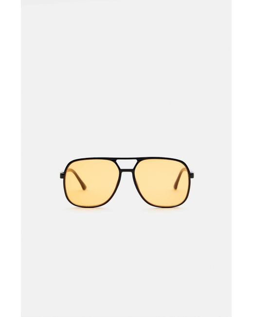 Pull&Bear Metallic Aviator Sunglasses With Lenses