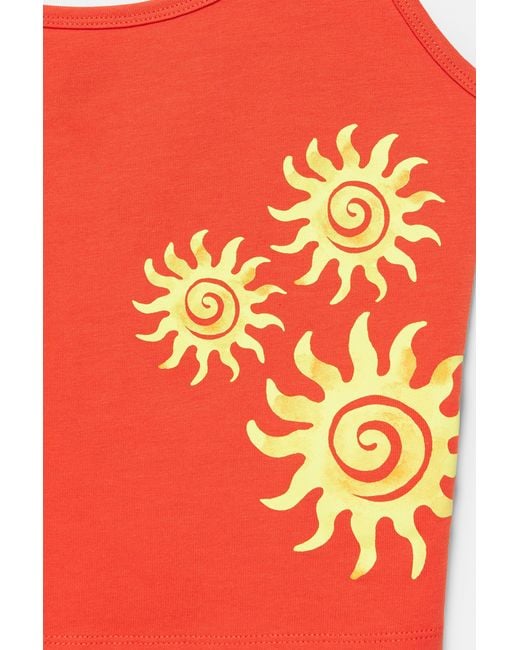 Pull&Bear Red Sun Graphic Top