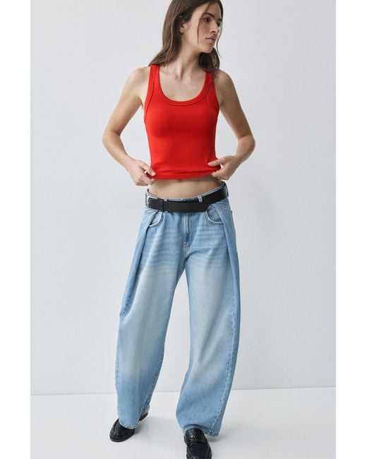 Pull&Bear Red Basic Tank Top
