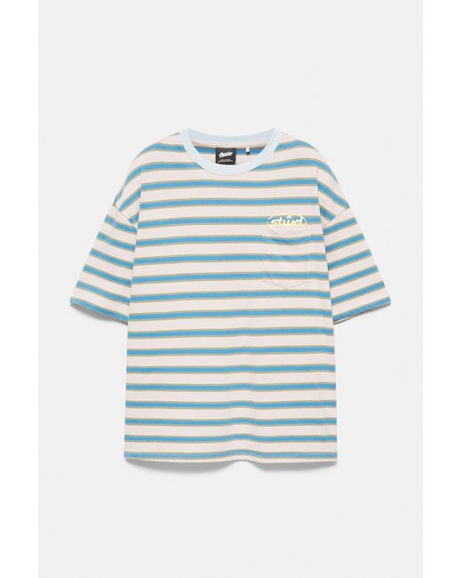 Pull&Bear Gray Striped Stwd T-Shirt for men
