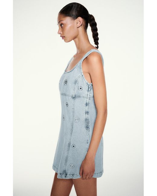 Robe Courte En Jean Cloutée Pull&Bear en coloris Blue