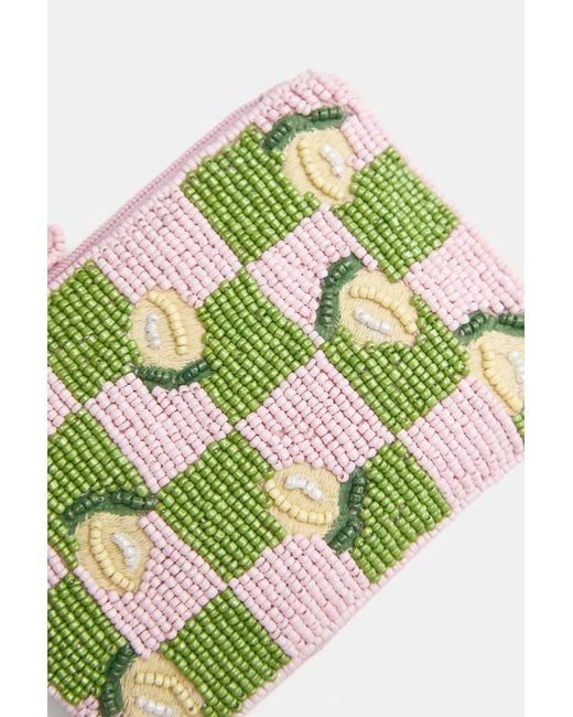 Pull&Bear Green Fruit Sequin Coin Purse