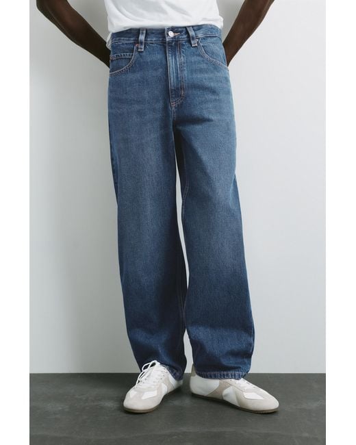 Pull&Bear Blue Baggy Jeans for men