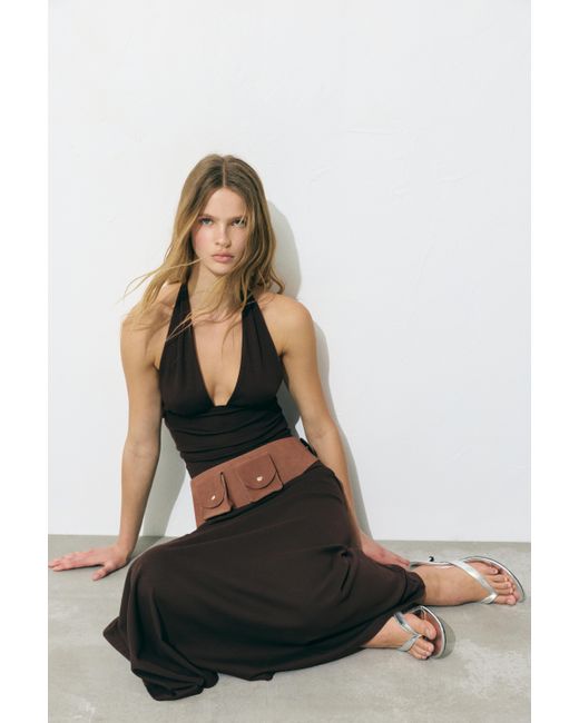 Pull&Bear Natural Wide Belt With Pockets