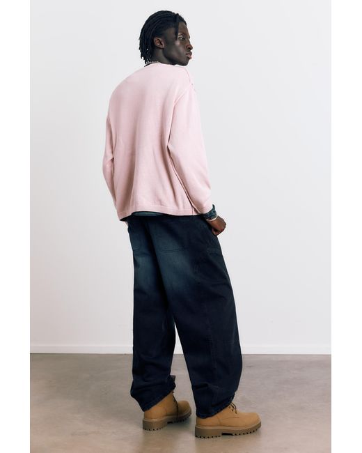 Pull&Bear Pink Stwd Studio Embroidered Jumper for men