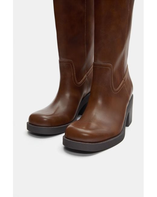 Pull&Bear Pink High-Heel Boots