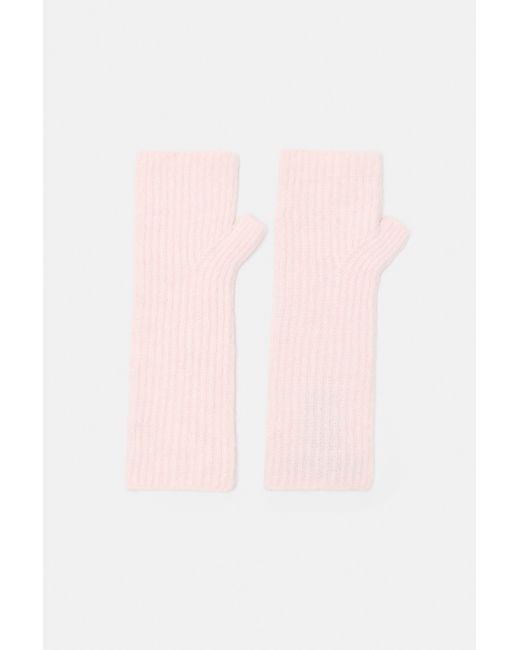 Pull&Bear Basic Gebreide Wanten in het Pink