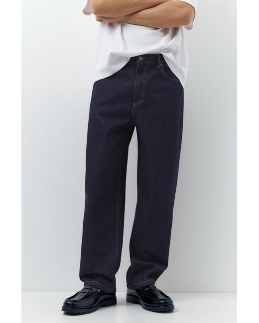 Pull&Bear Blue Baggy Jeans for men