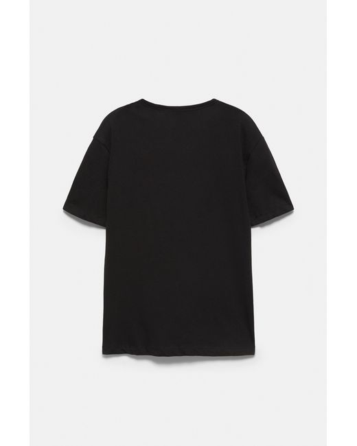 Pull&Bear Black Slim Fit Basic T-Shirt for men