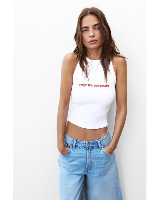 Pull&Bear White Chilli Print Tank Top