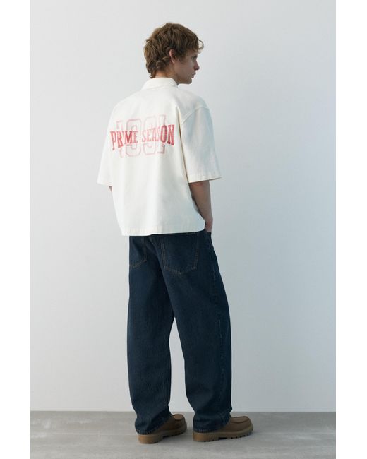 Pull&Bear Kurzarmhemd Stwd Studio in White für Herren