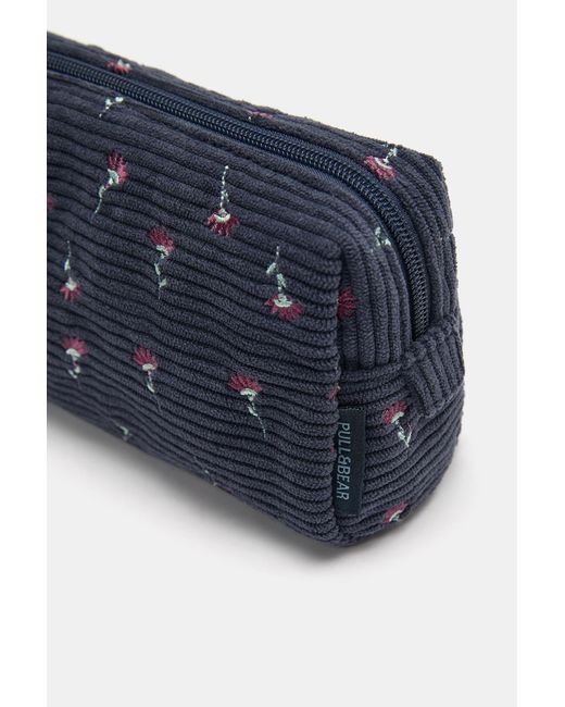 Pull&Bear Blue Floral Toiletry Bag