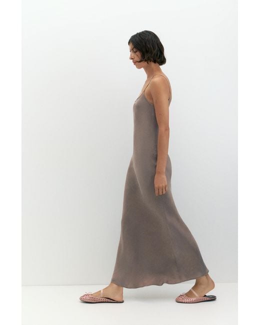 Pull&Bear Pink Satin Midi Dress