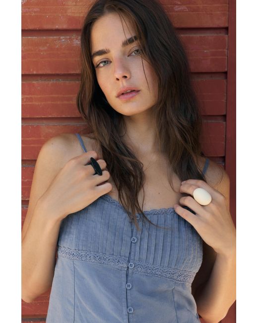 Pull&Bear White Pack Of Maxi Resin Rings