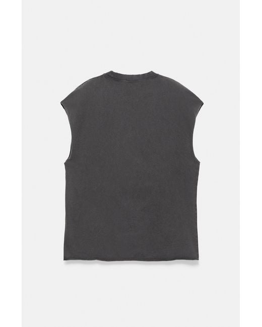 Pull&Bear Singlet Met Acid Wash in het Gray voor heren