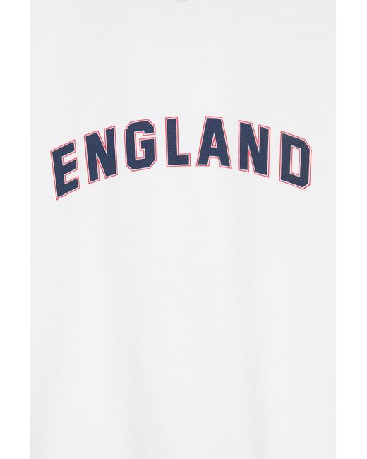 Pull&Bear White Slim-Fit England Graphic T-Shirt