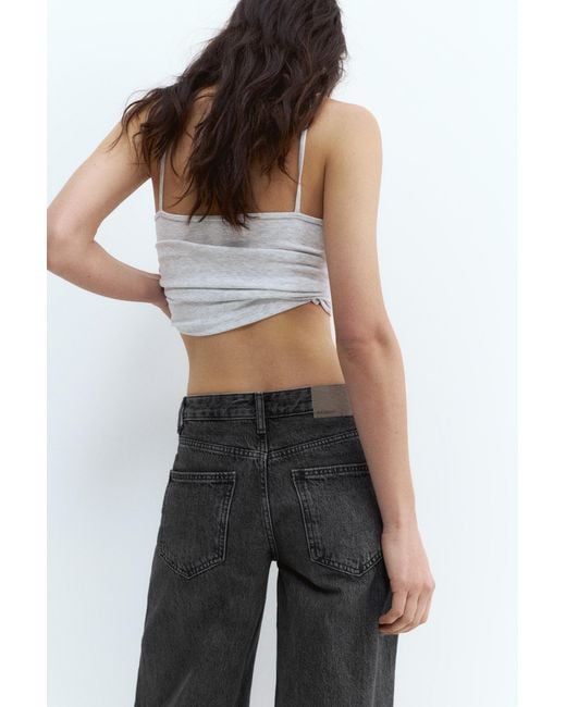 Pull&Bear Blue Low-Rise Wide-Leg Jeans