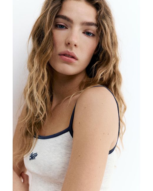 Pull&Bear Blue Stwd Fine Strap Top