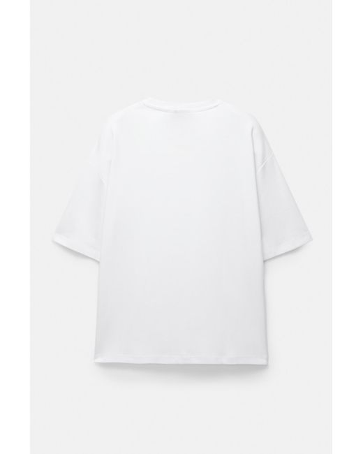 Pull&Bear White Boxy T-Shirt for men