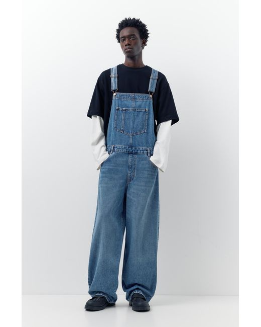 Pull&Bear Blue Denim Overalls for men
