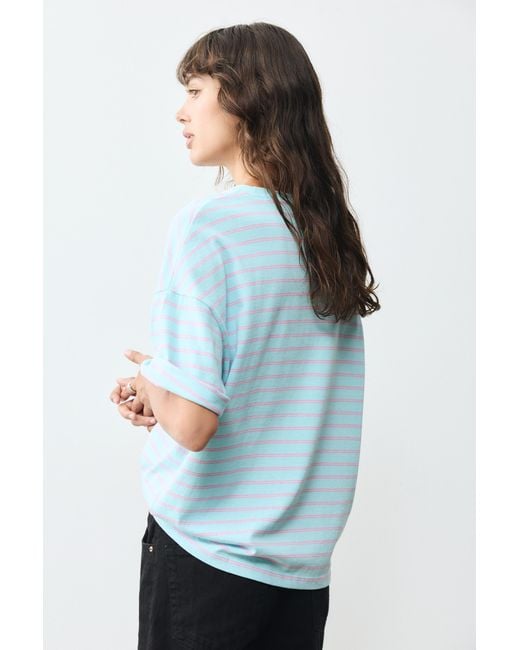 Pull&Bear Blue Oversize Short Sleeve T-Shirt