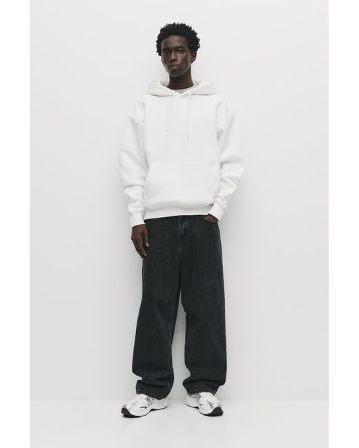 Pull&Bear Basic Hoodie in het White voor heren