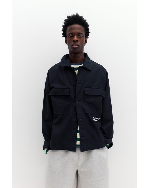 Pull&Bear Blue Stwd Overshirt for men