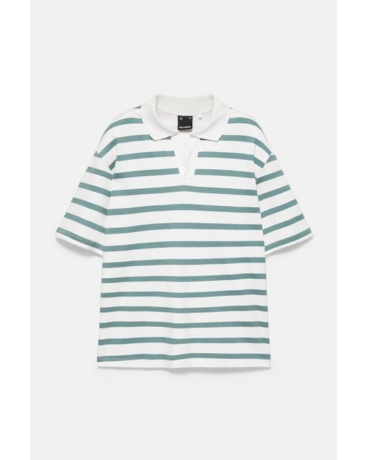 Pull&Bear Green Short Sleeve Interlock Polo Shirt for men