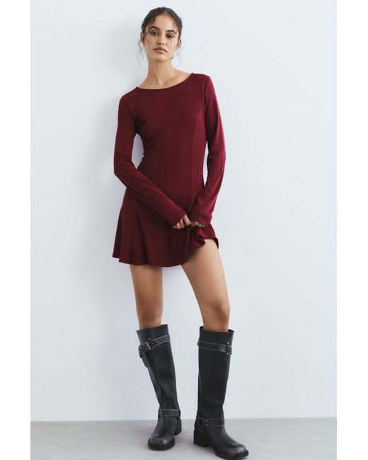Robe Courte Cupro Bas Fluide Pull&Bear en coloris Red