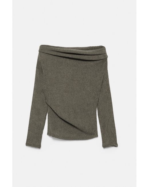 Pull&Bear Green Bambula-Top Mit Bateau-Ausschnitt