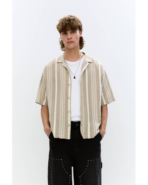 Pull&Bear Kurzarmhemd Mit Streifen in White für Herren