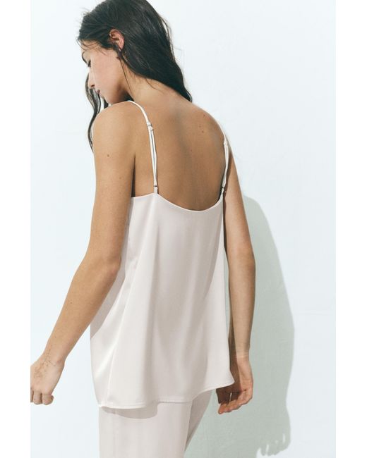 Pull&Bear Brown Satin Strappy Top