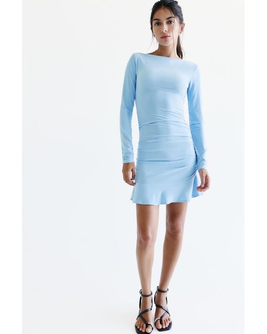 Robe Courte Froncée Pull&Bear en coloris Blue