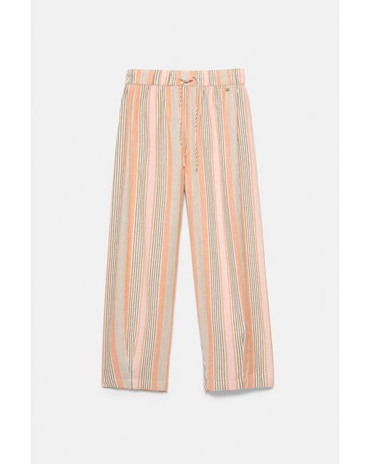 Pull&Bear Gestreepte Barrel Broek in het Multicolor