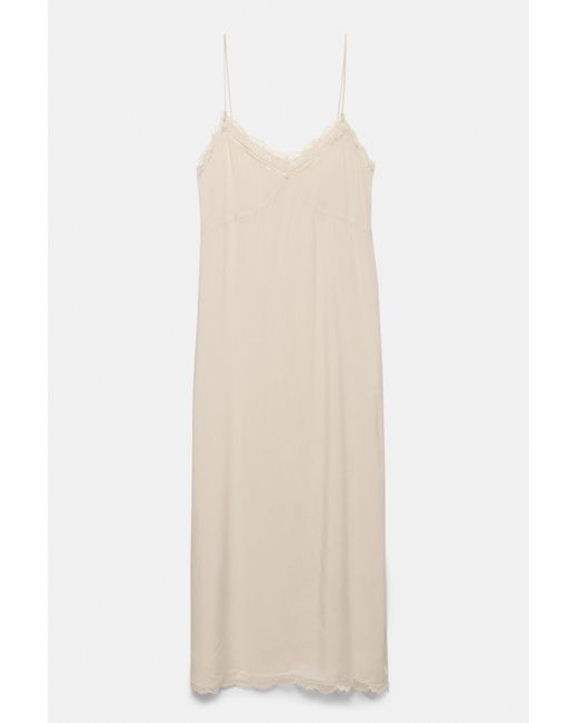 Robe Midi Nuisette Pull&Bear en coloris Natural