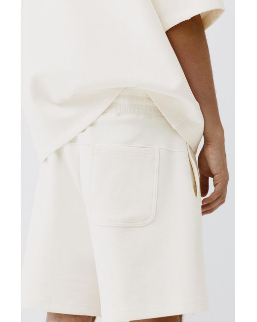 Pull&Bear White Interlock Jogger Bermuda Shorts for men