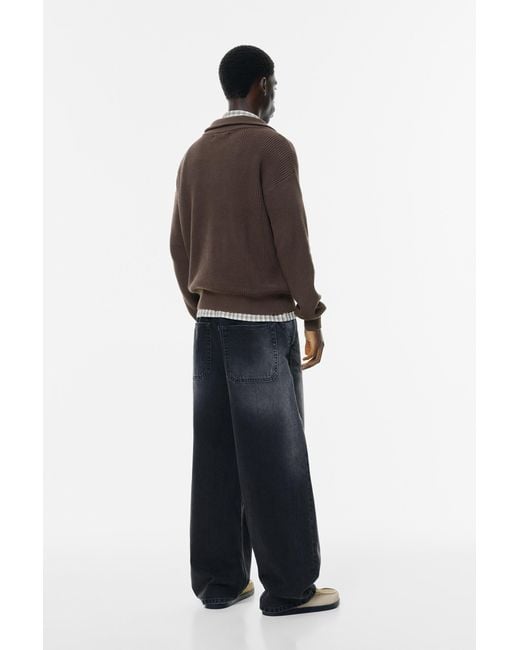 Pull&Bear Brown Quarter-Zip Sweater for men