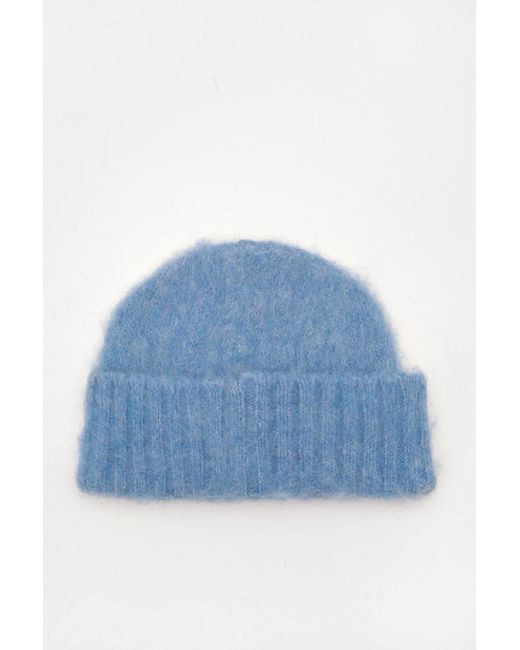 Pull&Bear Blue Kurze Beanie-Mütze Aus Strick