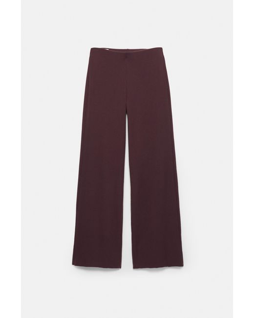 Pull&Bear Straight Soft Touch Broek in het Purple