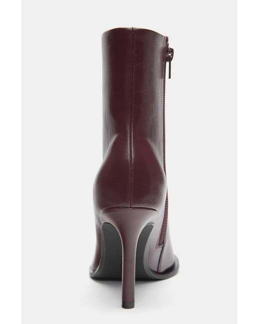 Pull&Bear Purple Stiefeletten Mit Feinem Absatz