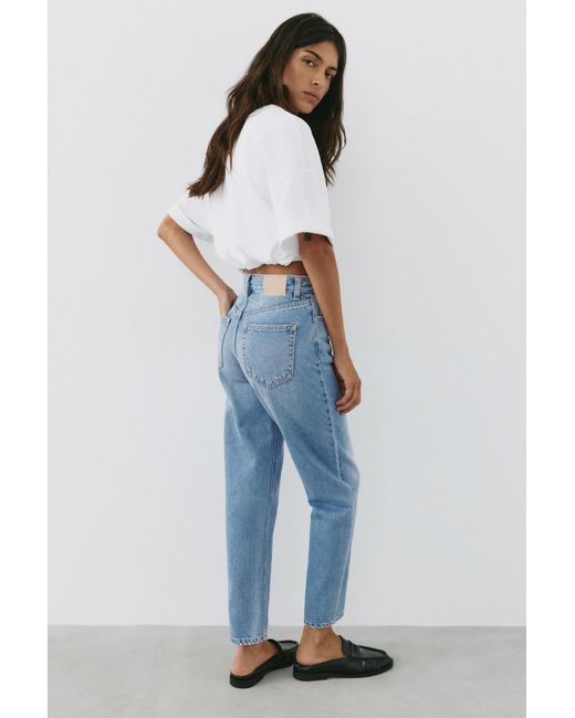 Pull&Bear Blue High-Waist Mom Jeans